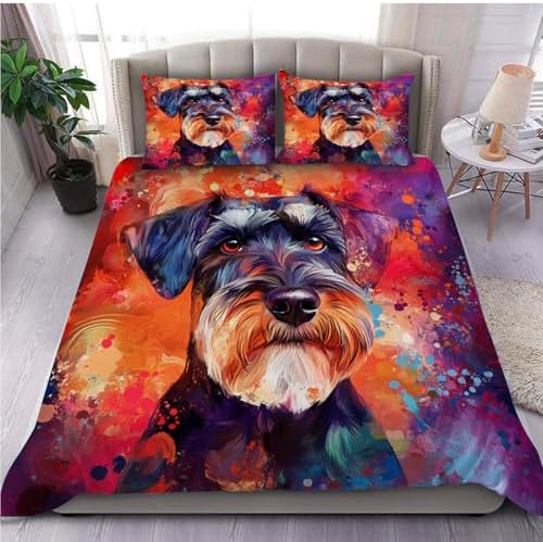 Custom 3D Print Standard Schnauzer Duvet Cover Set