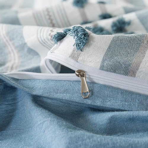La Sheer Cal King Duvet Cover Set - Tufted Dots Boho Chic Bedding