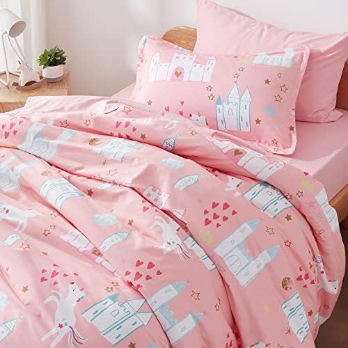 SLEEP ZONE Unicorn Castle Kids Duvet Cover Set
