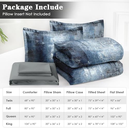 7 Pcs Queen Comforter Set with 2 Pillowcases and 2 Shams