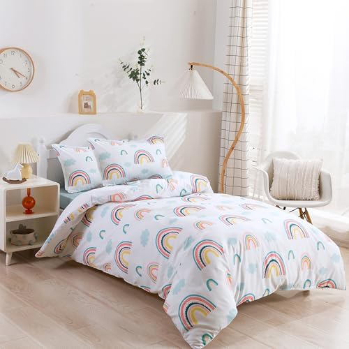 Kids Rainbow Cloud Duvet Cover Set 3Pcs Full Size