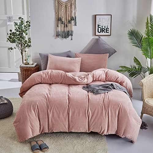 Pink Velvet Comforter Set Cal King 3Pcs