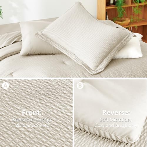 CozyLux Twin XL Seersucker Comforter Set 1