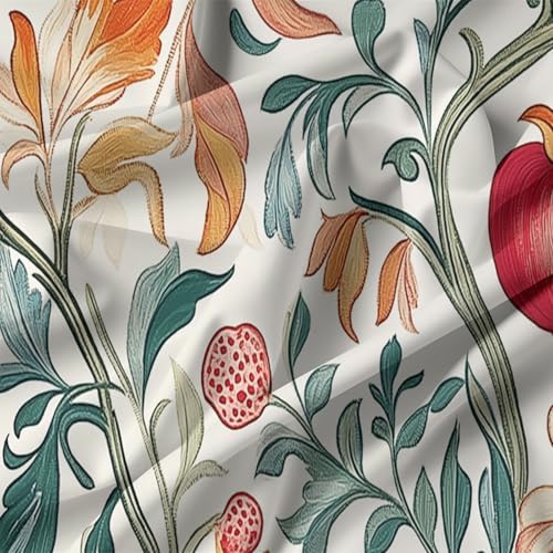 Floral Pomegranate Duvet Cover Set California King 104x98 Zipper Closure