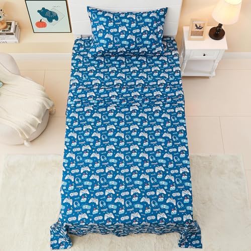 Kids Bed Sheet Set with Game Controller Print