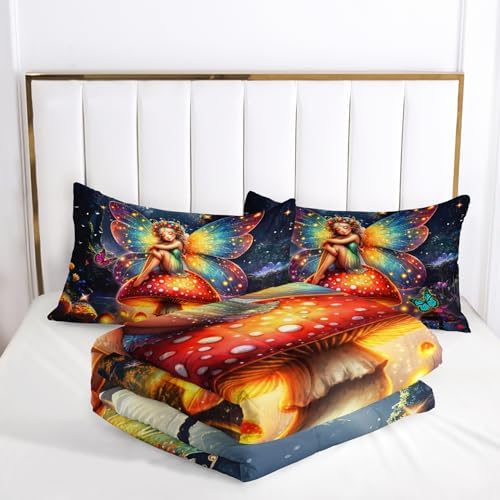 AILONEN Fairy Butterfly Comforter Set Full Size