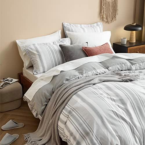 Bedsure Kids Striped Duvet Cover Set with Zipper