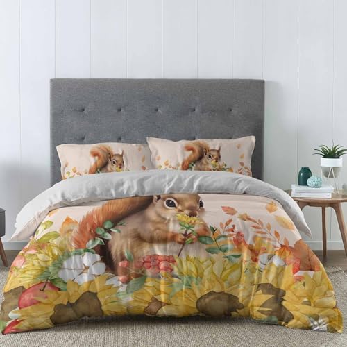 LooPoP Fall Duvet Cover Set 3PCS California King Size 1