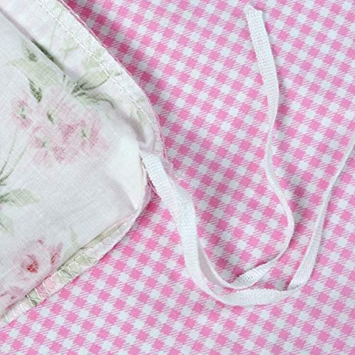 FADFAY Shabby Pink Plaid Duvet Cover Set Queen Size 7Pcs