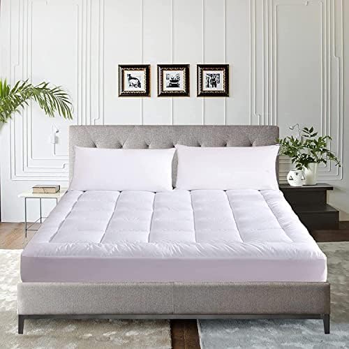WhatsBedding Waterproof Queen Mattress Pad with Pillow Top