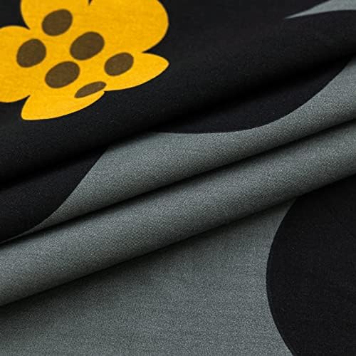 YuHeGuoJi Black Floral Duvet Cover Set