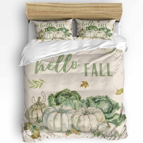 LooPoP Fall Cabbage Pumpkin Duvet Cover Set 3 PCS 1