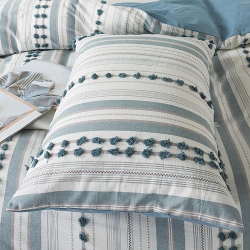La Sheer Cal King Duvet Cover Set - Tufted Dots Boho Chic Bedding