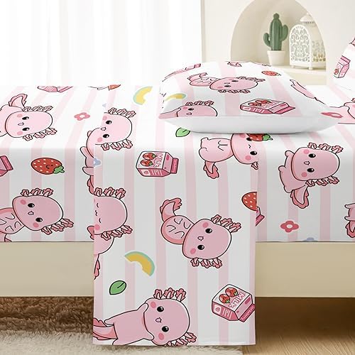 QOOMO Axolotl Themed Kids Bedding Set
