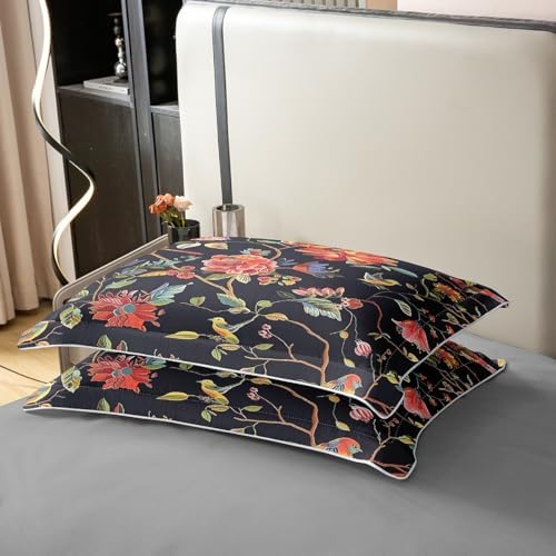 Feelyou King Size Duvet Cover Set with Hummingbird Flowers