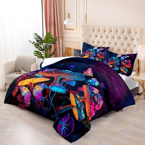 Black Mushroom Comforter Set - Full Size