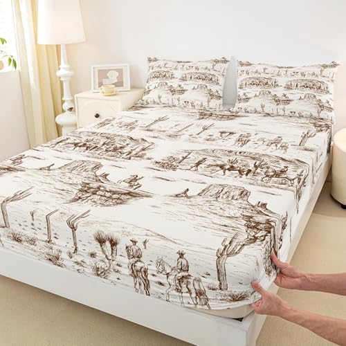 Castle Fairy Western Cowboy Fitted Sheet Set 1