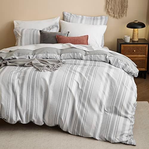 Bedsure Kids Striped Duvet Cover Set with Zipper