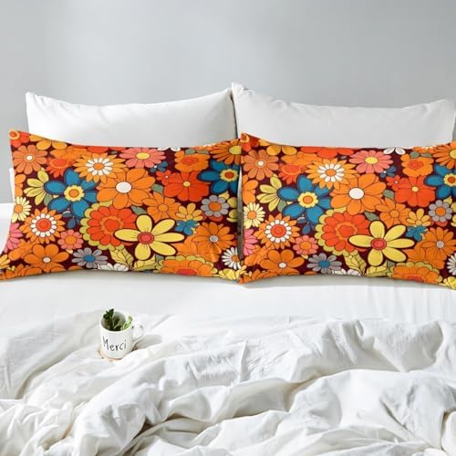 Feelyou Retro Floral Boho Bed Sheet Set 1