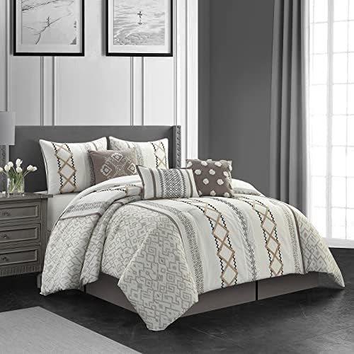 Grand Avenue 7 Piece Cozy Boho Comforter Set California King