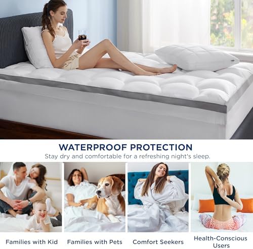 Bedsure Queen Mattress Topper 4 Inch Dual Layer