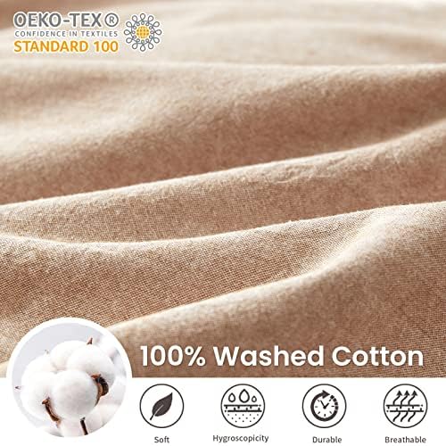 BISELINA Washed Cotton Duvet Cover Set 3pcs