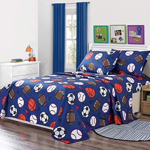 WPM Kids Blue Football Sheet Set 4 Piece 1