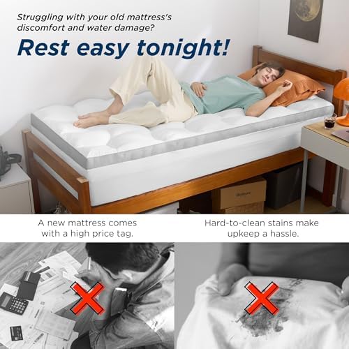 Bedsure 4 Inch Dual Layer Mattress Topper for Twin XL