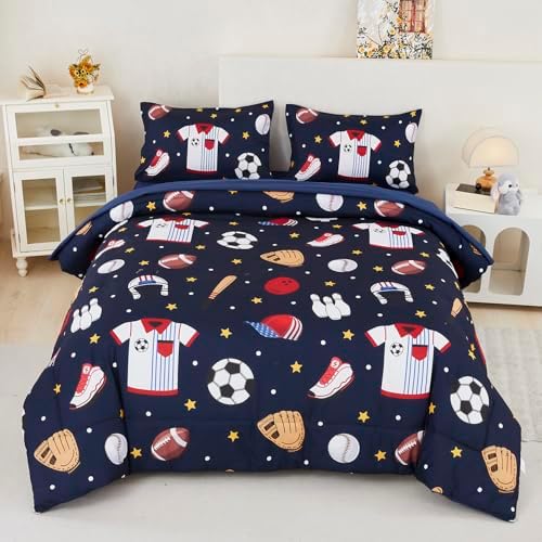 Kids Sports Comforter Set Twin Bedding Set