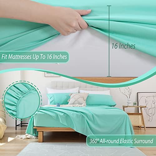 Whitney Home Textile Aqua Full Size Sheet Set 1
