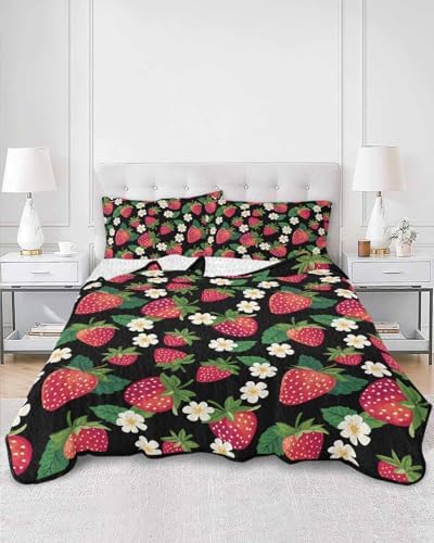 Stongaro Twin XL Strawberry Comforter Set 3 Pieces 1