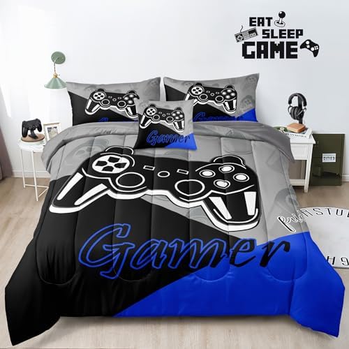 ZJian HOME 5-Piece Gaming Bedding Set Twin Size