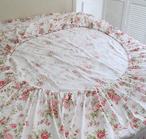 FADFAY Shabby Pink Plaid Duvet Cover Set Queen Size 7Pcs