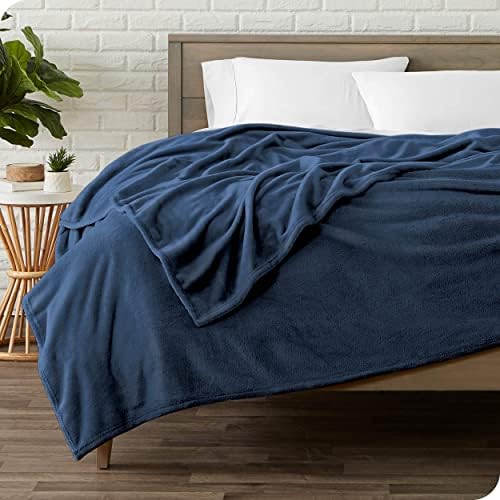Bare Home Comforter Set with Microplush Blanket Bundle TwinTwin XL Dark Blue