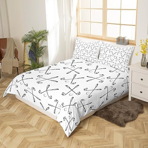 Erosebridal Golf Print Duvet Cover Set Queen