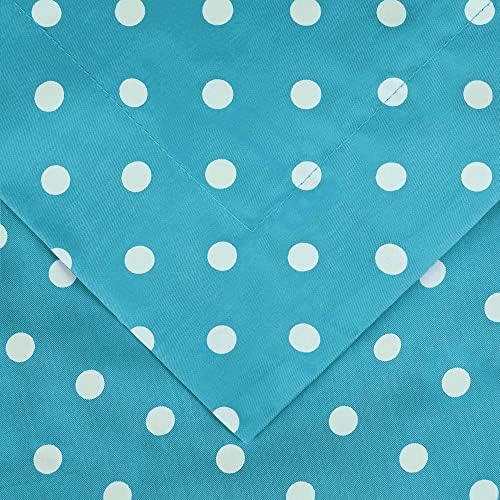 SUPERIOR Duvet Cover Set with Button Closure Aqua Polka Dot KingCalifornia King
