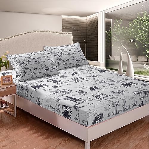 Feelyou Western Bed Sheet Set Full Size Vibrant Design