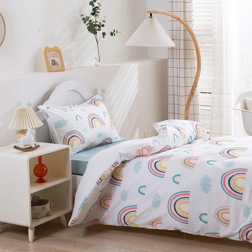 Kids Rainbow Cloud Duvet Cover Set 3Pcs Full Size