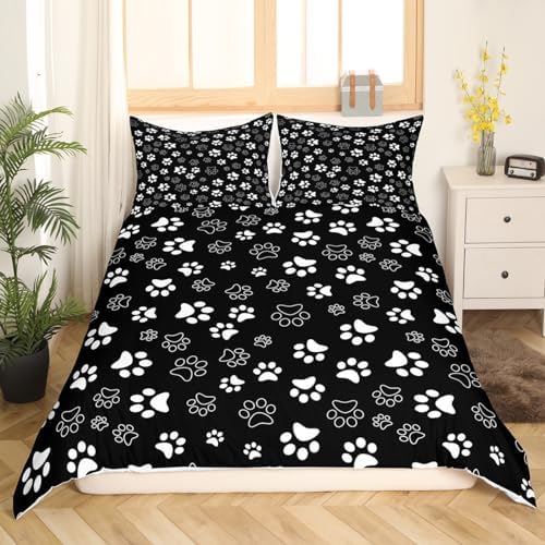 Manfei Dog Paw Print Duvet Cover Set