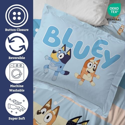Jay Franco Duvet Cover Set 3 Piece Bluey Kids Bedding Full
