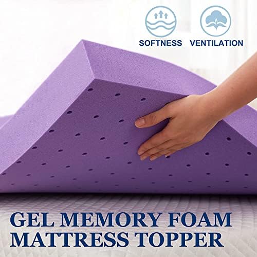SINWEEK 15 Inch Gel Memory Foam Mattress Topper