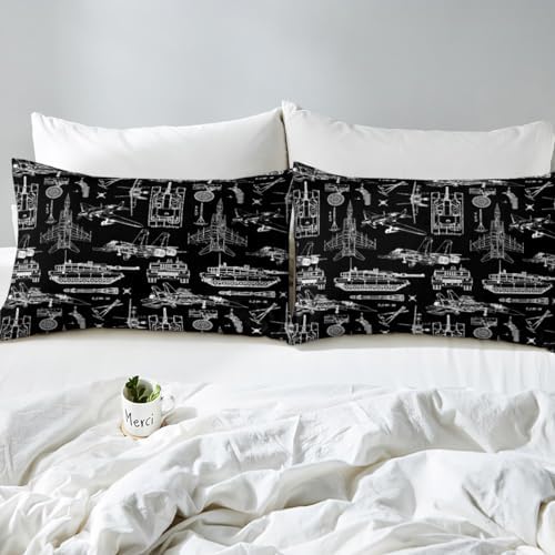 Castle Fairy Cars Tank Duvet Cover Set Twin Size 1