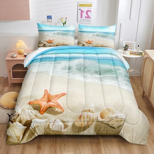Bedbay California King Comforter Set 3 Pcs Beach Theme