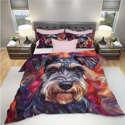 Standard Schnauzer 3D Print Duvet Cover Set for Kids