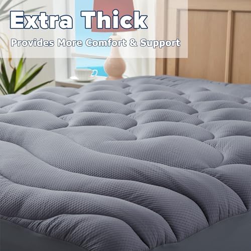 Elven Home King Mattress Pad for Back and Hip Pain Relief