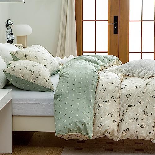 Floarl King Duvet Cover Set - 3 Pieces Floral Bedding with Zipper Closure