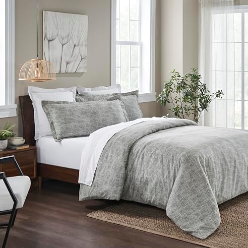 Superior Melange Flannel Duvet Set KingCalifornia King Charcoal