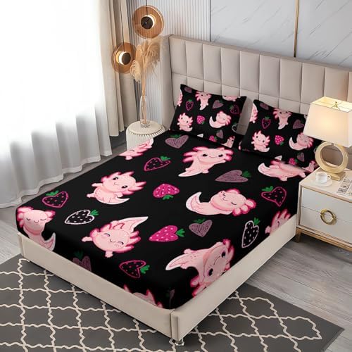 Cute Axolotl Bed Set Queen Size
