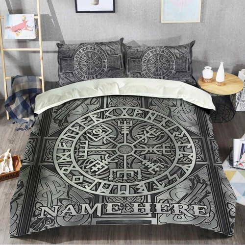 Viking Duvet Cover Set with Personalized Name