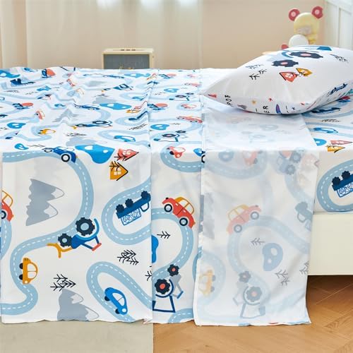 RYNGHIPY Kids Full Bed Sheet Set Cars Print for Boys